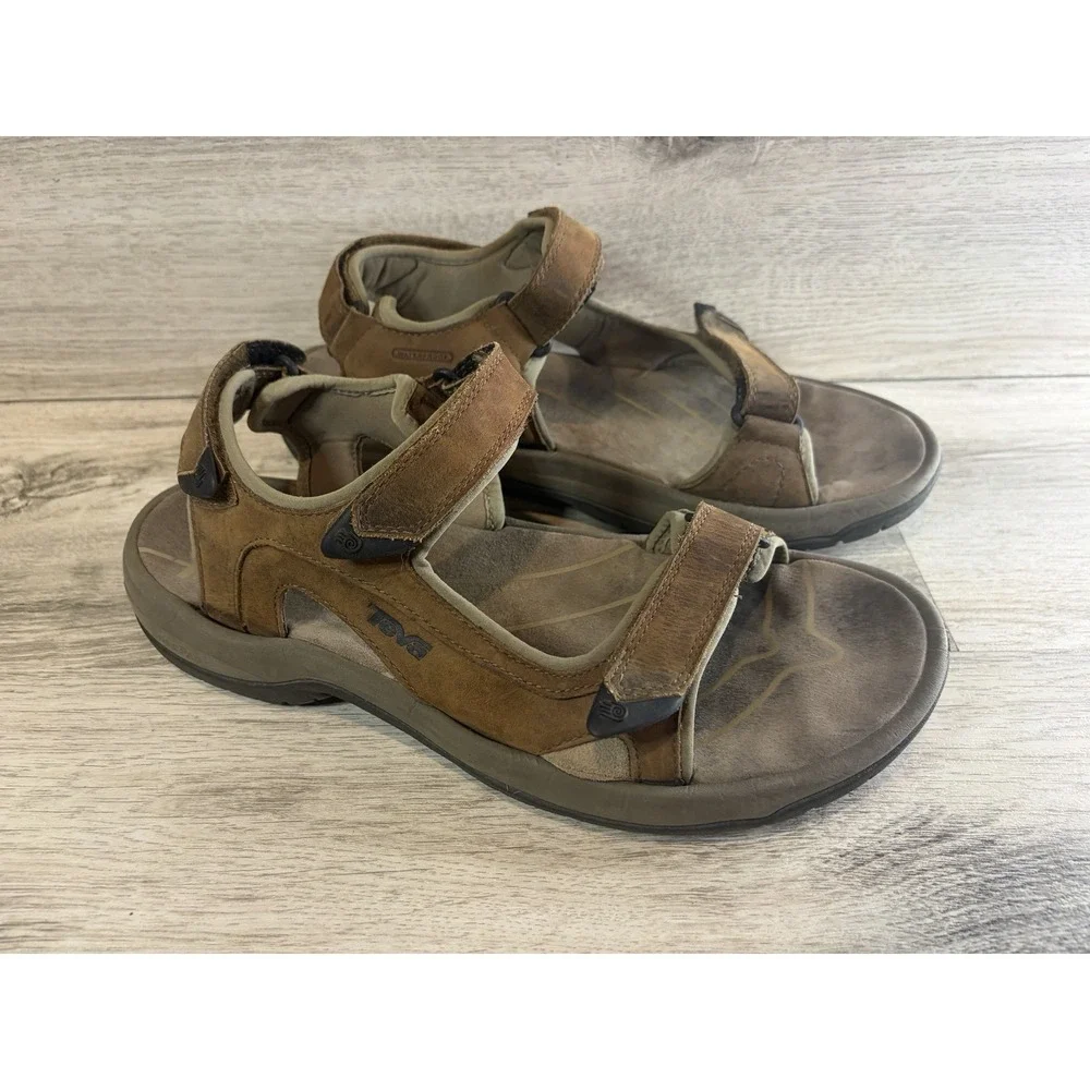 Teva Langdon River Sport Hiking Outdoor Sandals Mens 10 Leather Shoes 1002263